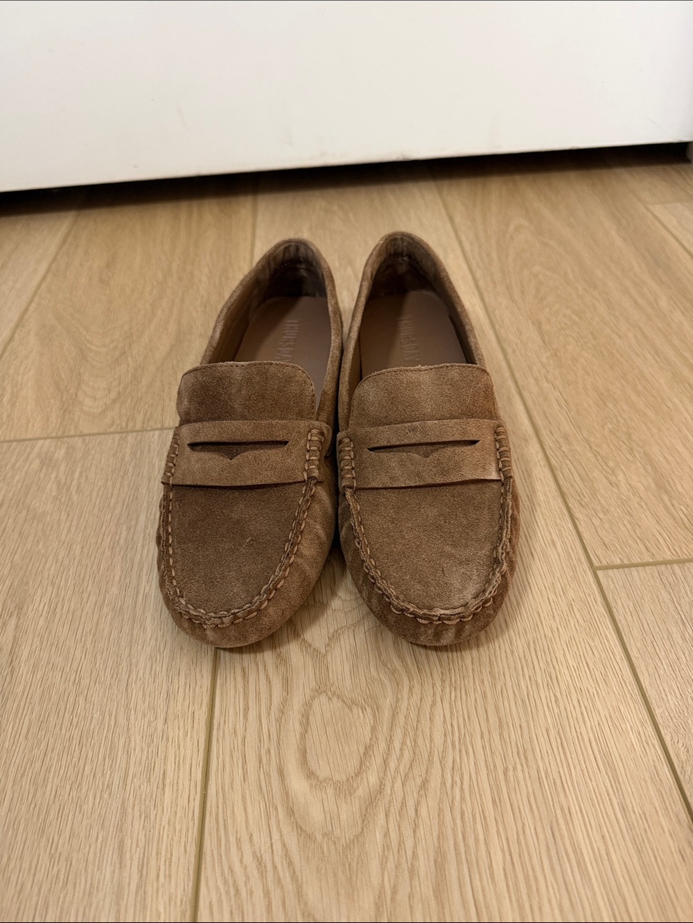 Thursday Boot Company Suede Penny Loafers in Brown